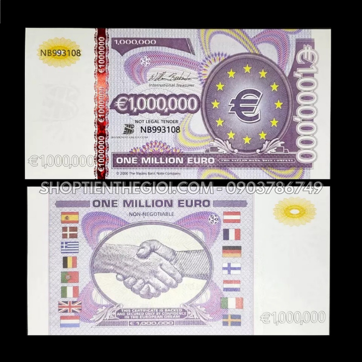 Tiền lưu niệm 1 triệu EURO dạ quang - SP005598